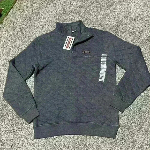 NWT Ohio State Buckeyes Sweater Quilted Pullover 1/4 Snap Gray Men’s Size Small - Picture 1 of 11